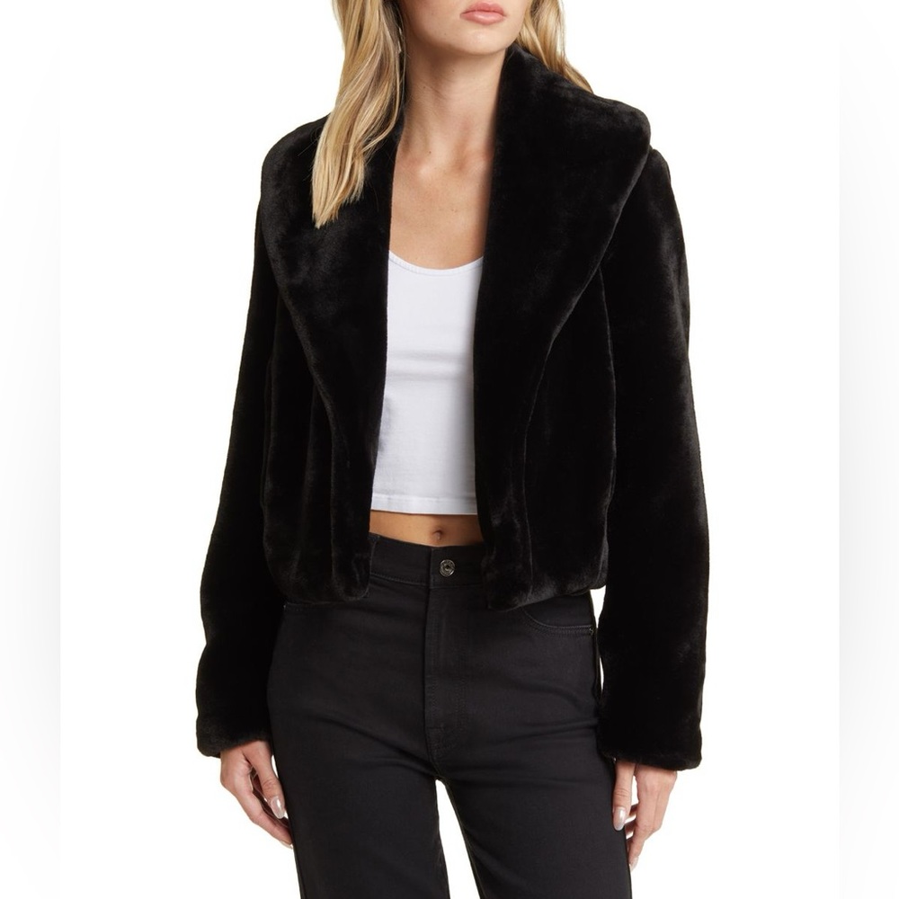 Blank NYC Shawl Collar Faux Fur Jacket- Worn Once!